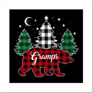 Gramps Bear Buffalo Red Plaid Matching Family Christmas Posters and Art